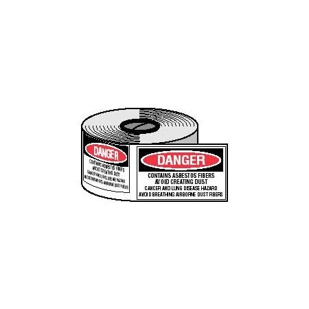 Harris Industries ASBESTOS LABELS 3" X 5", 1 ROLL OF 500 AHD-1